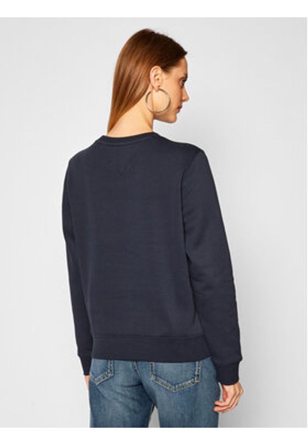 Tommy Jeans Bluza Fleece DW0DW09227 Granatowy Regular Fit. Kolor: niebieski. Materiał: bawełna, syntetyk
