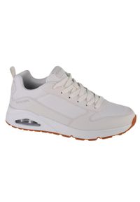 skechers - Buty do chodzenia męskie Skechers Uno Hideaway. Zapięcie: sznurówki. Kolor: biały. Materiał: syntetyk, materiał. Szerokość cholewki: normalna. Sport: turystyka piesza