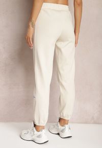 Renee - Jasnobeżowe Bawełniane Spodnie Dresowe Grypina. Kolor: beżowy. Materiał: bawełna, dresówka #5