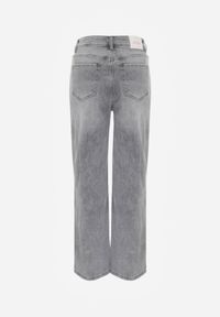 Renee - Szare Jeansy Wide Leg High Waist z Bawełną i Dodatkiem Wiskozy Rhenerila. Okazja: na co dzień. Stan: podwyższony. Kolor: szary. Styl: casual, elegancki #5