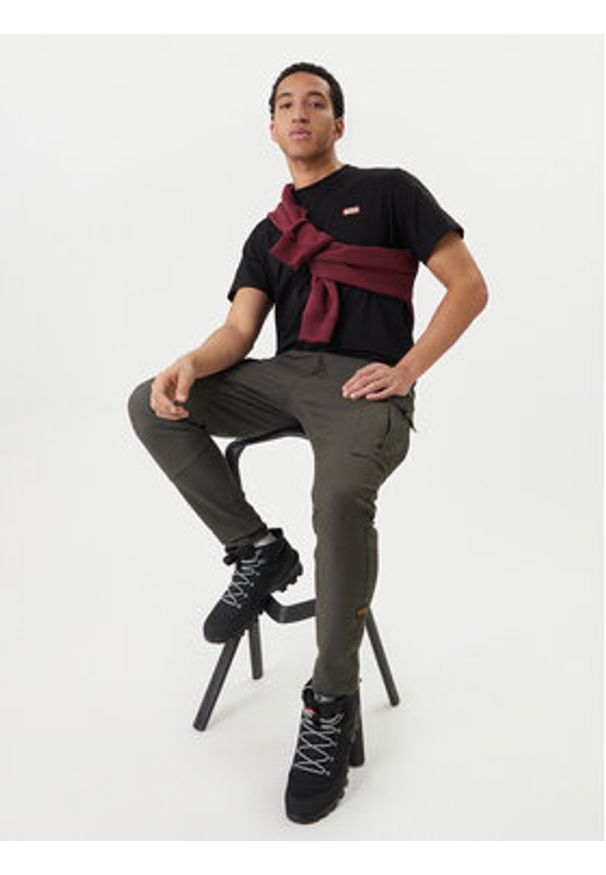 Hunter T-Shirt Essentials HARM0085252 Czarny Regular Fit. Kolor: czarny. Materiał: bawełna