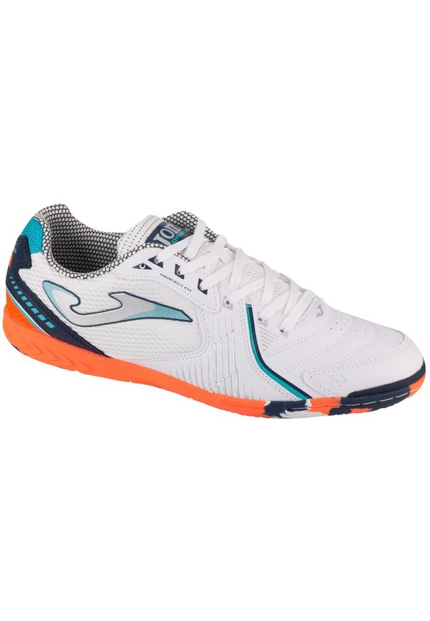 Buty piłkarskie męskie Joma Dribling 2423 In. Zapięcie: sznurówki. Kolor: pomarańczowy, biały, wielokolorowy. Materiał: materiał, syntetyk. Szerokość cholewki: normalna. Sport: piłka nożna