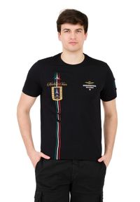 Aeronautica Militare - AERONAUTICA MILITARE Czarny t-shirt Frecce Tricolori Short Sleeve. Kolor: czarny #8