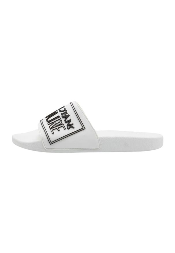 Versace Jeans Couture - VERSACE JEANS COUTURE Białe klapki Fondo Slide DIS. SQ3, Rozmiar 44. Kolor: biały
