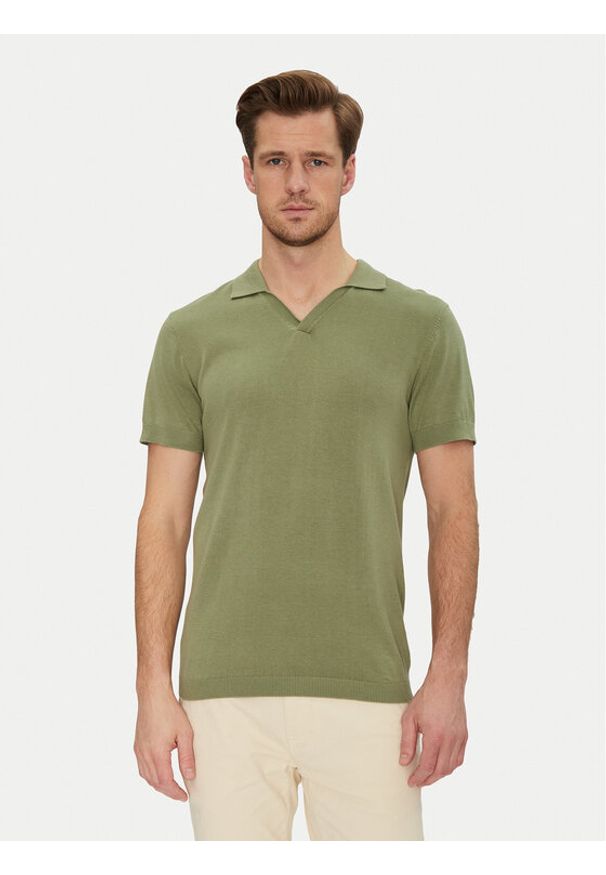 Blend Polo 20718362 Zielony Regular Fit. Typ kołnierza: polo. Kolor: zielony. Materiał: bawełna