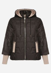 Born2be - Czarna Pikowana Kurtka o Prostym Kroju z Kapturem Tulorisa. Okazja: na spacer, na co dzień. Typ kołnierza: kaptur. Kolekcja: plus size. Kolor: czarny. Materiał: jeans. Wzór: aplikacja. Styl: klasyczny, casual, elegancki #6