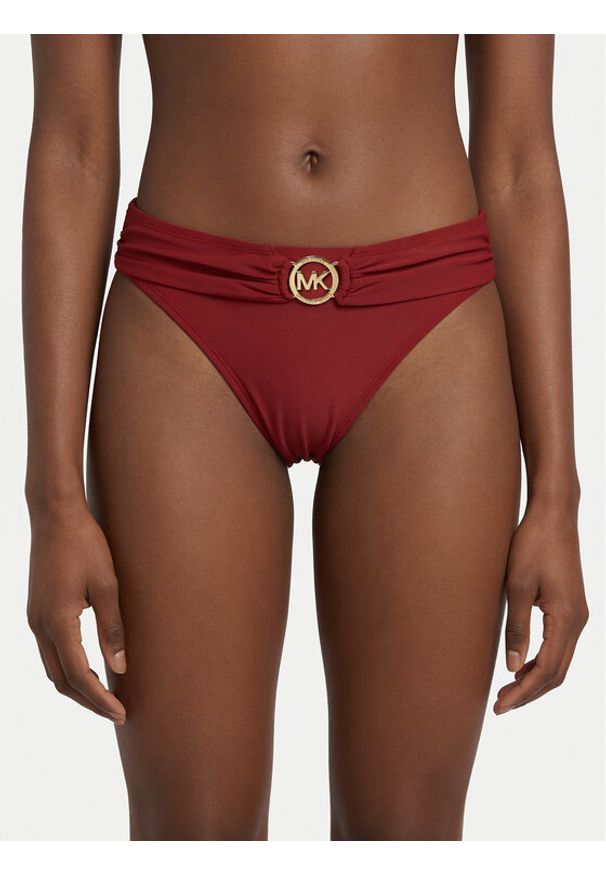 MICHAEL Michael Kors Dół od bikini MM7M842 Czerwony. Kolor: czerwony. Materiał: syntetyk