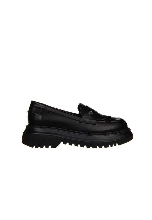 Mokasyny Bayla-200 155 1264 21 200025, Czarny, Skóra naturalna - 36. Kolor: czarny. Materiał: skóra. Szerokość cholewki: normalna. Obcas: na platformie