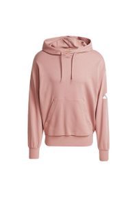 Adidas - Bluza z kapturem Essentials Loose-Fit 3 Bar Logo French Terry. Typ kołnierza: kaptur. Kolor: różowy, biały, wielokolorowy. Materiał: materiał. Sport: fitness