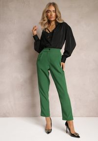 Renee - Zielone Spodnie Cygaretki Zalko. Okazja: na co dzień. Kolor: zielony. Styl: klasyczny, elegancki, casual #4