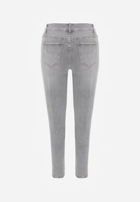 Renee - Szare Jeansy o Kroju Regular z Bawełnianego Denimu Timasta. Okazja: na co dzień. Kolor: szary. Styl: casual, klasyczny #3