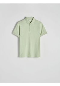 Reserved - Koszulka polo regular - zielony. Typ kołnierza: polo. Kolor: zielony. Materiał: bawełna