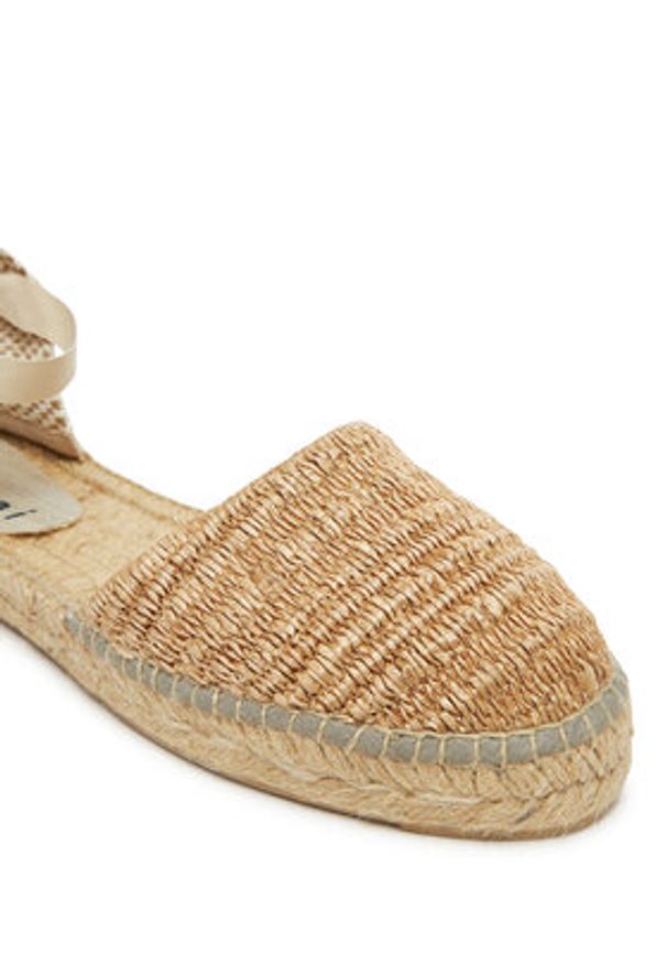 Manebi Espadryle H 1.5 P0 Beżowy. Kolor: beżowy. Materiał: skóra