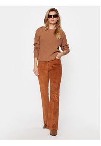 TwinSet - TWINSET Spodnie materiałowe 232TT2361 Brązowy Regular Fit. Kolor: brązowy. Materiał: materiał, bawełna #3