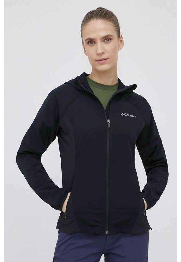 columbia - Columbia kurtka outdoorowa Sweet As II kolor czarny przejściowa. Kolor: czarny. Materiał: materiał, tkanina, softshell. Długość rękawa: raglanowy rękaw