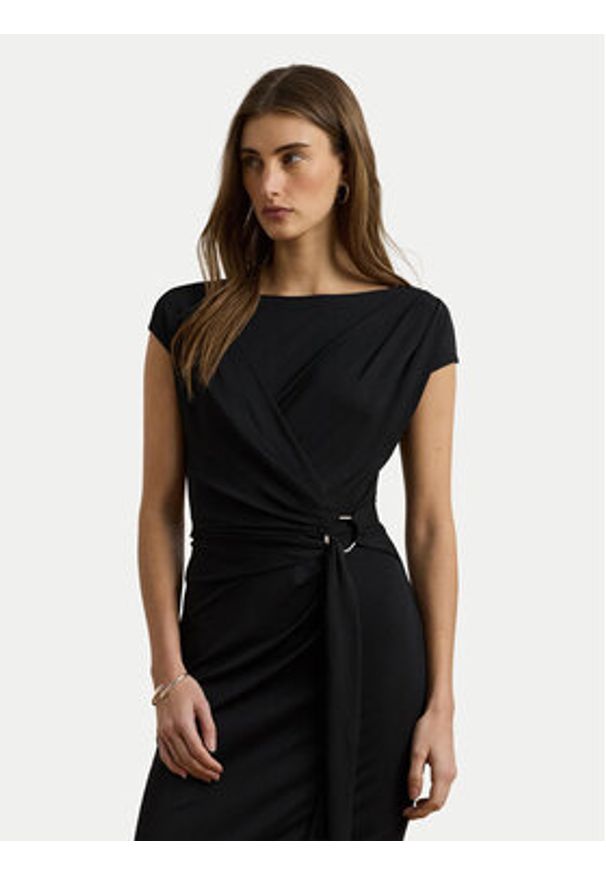 Lauren Ralph Lauren - LAUREN RALPH LAUREN Sukienka koktajlowa 200973601001 Czarny Slim Fit. Kolor: czarny. Materiał: syntetyk. Styl: wizytowy