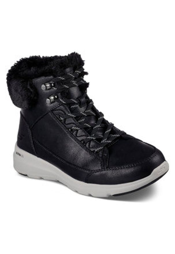 skechers - Skechers Botki Glacial Ultra Cozyly 144178/BLK Czarny. Kolor: czarny. Materiał: materiał