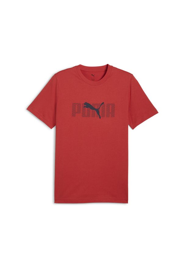 Puma - Męska koszulka Essentials Logo Lab PUMA Red Fire. Kolor: czerwony. Materiał: guma. Wzór: nadruk