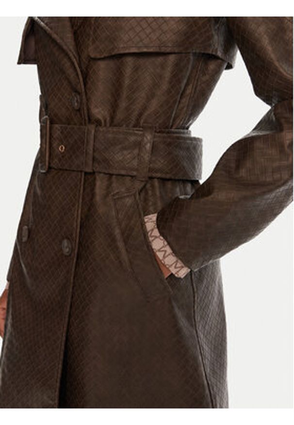 Guess Trencz W5YL32 WHGT0 Brązowy Regular Fit. Kolor: brązowy. Materiał: skóra