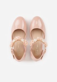 Born2be - Różowe Eleganckie Sandały Czółenka na Niskim Słupku z Kwiatową Aplikacją Hialea. Okazja: na uczelnię, na komunię. Kolor: różowy. Wzór: aplikacja, kwiaty. Styl: elegancki #4