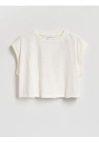 Reserved - T-shirt bez rękawów - złamana biel. Materiał: bawełna. Długość rękawa: bez rękawów #1