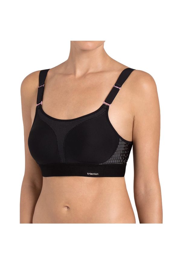 TRIACTION - Stanik do biegania Extreme Lite z wysoki poziomem podtrzymywania. Kolor: czarny. Materiał: poliamid, elastan. Sport: bieganie
