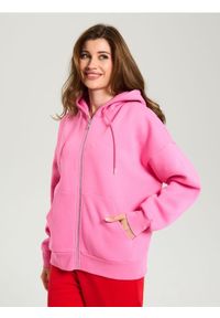 Sinsay - Bluza z kapturem - różowy. Typ kołnierza: kaptur. Kolor: różowy
