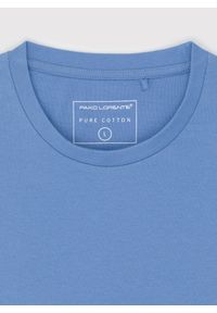 Pako Lorente - PAKO LORENTE – Bawełniany niebieski t-shirt z okrągłym dekoltem. Okazja: na co dzień. Kolor: czerwony, niebieski. Materiał: bawełna. Styl: casual