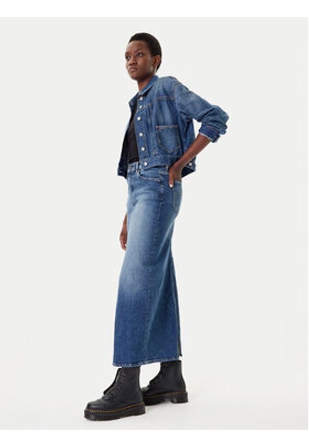 G-Star RAW - G-Star Raw Spódnica jeansowa Viktoria D24385-E106 Niebieski Regular Fit. Kolor: niebieski. Materiał: bawełna