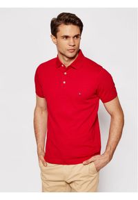 TOMMY HILFIGER - Tommy Hilfiger Polo 1985 MW0MW17771 Czerwony Slim Fit. Typ kołnierza: polo. Kolor: czerwony. Materiał: bawełna #1
