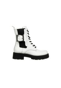 Trzewiki Bayla-161 194 07 10 White 161645, Biały, Skóra naturalna - 41. Okazja: na co dzień. Nosek buta: okrągły. Zapięcie: klamry. Kolor: biały. Szerokość cholewki: normalna. Wysokość cholewki: za kostkę. Materiał: skóra. Sezon: zima, jesień. Obcas: na obcasie. Styl: casual, klasyczny, rockowy, elegancki. Wysokość obcasa: średni #1