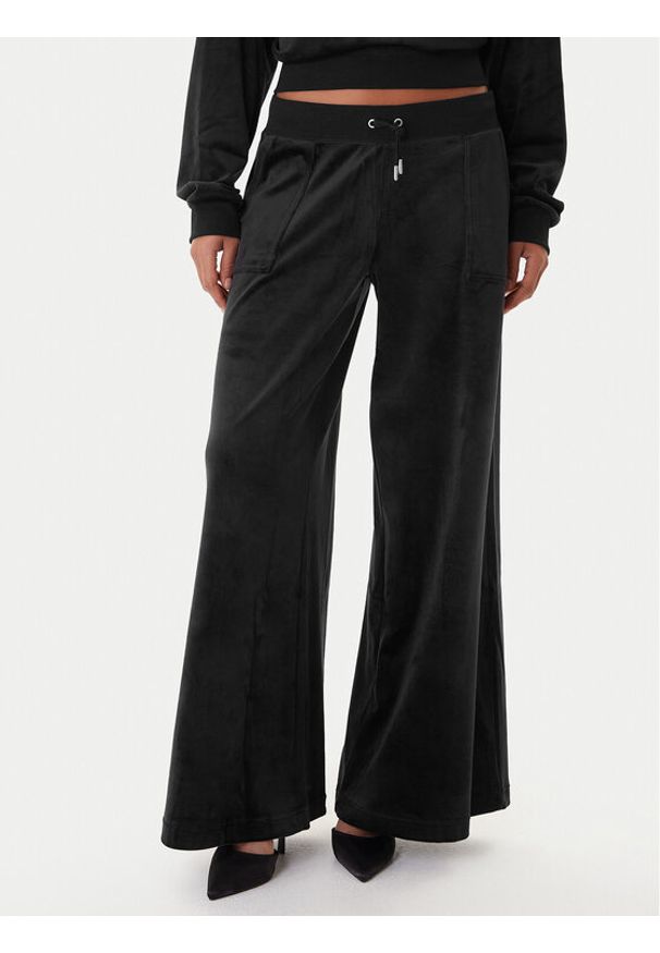 Juicy Couture Spodnie dresowe JCBBJ225803 Czarny Wide Leg. Kolor: czarny. Materiał: bawełna