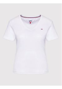 Tommy Jeans T-Shirt DW0DW14617 Biały Slim Fit. Kolor: biały. Materiał: bawełna #2