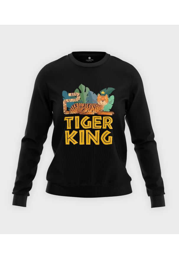 MegaKoszulki - Bluza klasyczna damska Tiger King. Materiał: bawełna. Długość: długie. Wzór: nadruk. Styl: klasyczny