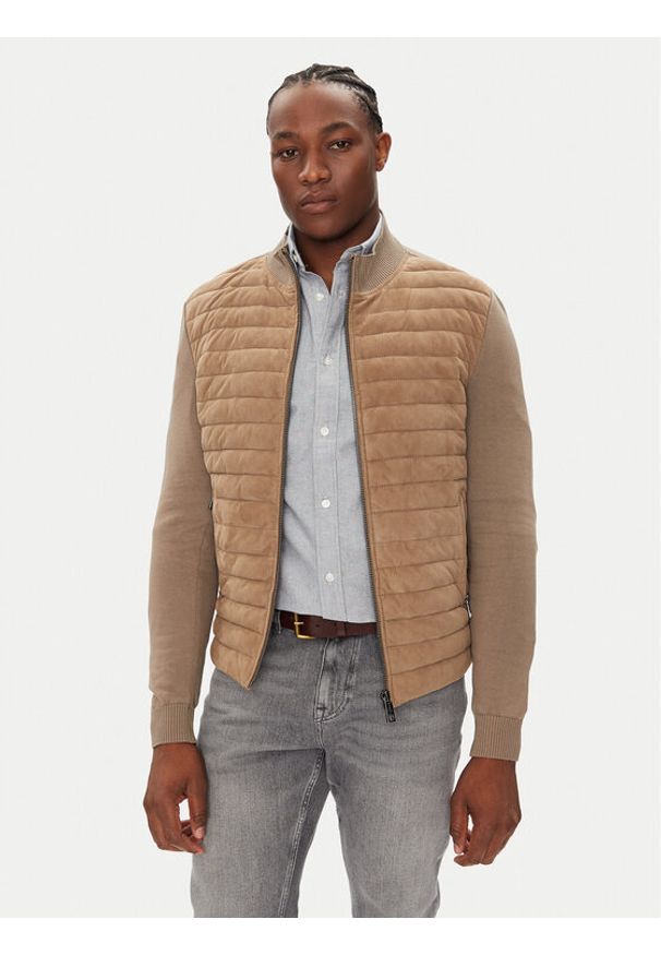 Milestone Kurtka skórzana MSTurner 531624 60705 Beżowy Regular Fit. Kolor: beżowy. Materiał: bawełna