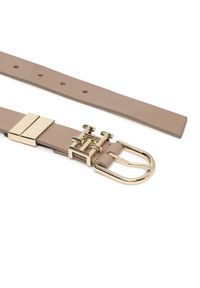 TOMMY HILFIGER - Tommy Hilfiger Pasek Damski Th Lux 3.0 Rev AW0AW14246 Beżowy. Kolor: beżowy. Materiał: skóra