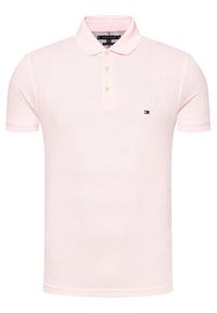 TOMMY HILFIGER - Tommy Hilfiger Polo 1985 MW0MW17771 Różowy Slim Fit. Typ kołnierza: polo. Kolor: różowy. Materiał: bawełna #4