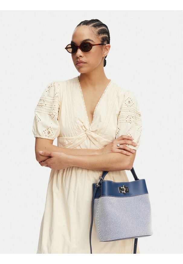 Furla Torebka Amelia M Bucket WB01953 BX4421 CN 4296S Granatowy. Kolor: niebieski. Materiał: skórzane