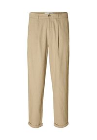 Selected Homme Chinosy 16092732 Beżowy Relaxed Fit. Kolor: beżowy. Materiał: bawełna #6