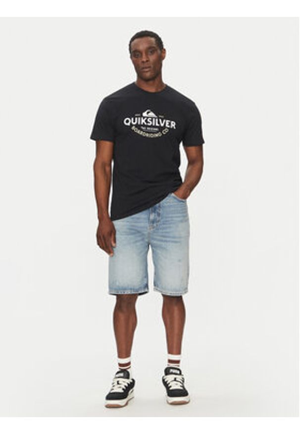 Quiksilver T-Shirt EQYZT08064 Czarny Regular Fit. Kolor: czarny. Materiał: bawełna