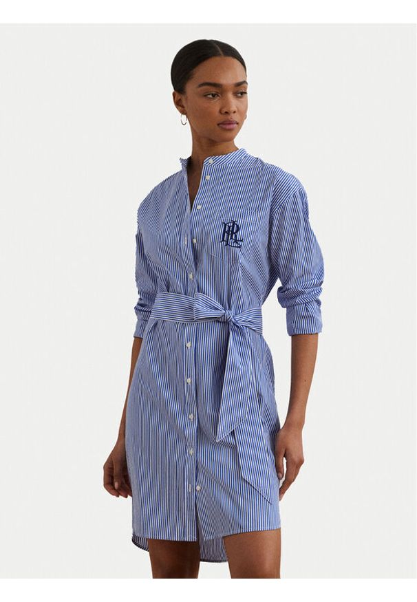 Lauren Ralph Lauren - LAUREN RALPH LAUREN Sukienka koszulowa 200963845001 Niebieski Straight Fit. Kolor: niebieski. Materiał: bawełna. Typ sukienki: koszulowe