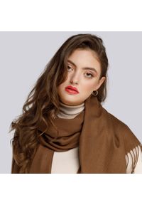 Wittchen - Damski szal z frędzlami. Kolor: brązowy. Materiał: poliester. Sezon: wiosna, jesień, zima. Styl: klasyczny, elegancki #2