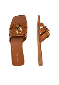 DeeZee Klapki E2031-11 Brązowy. Kolor: brązowy. Materiał: materiał, syntetyk, skóra #4