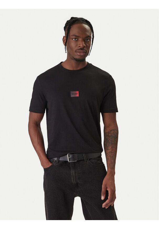Hugo - HUGO T-Shirt Danotie 50553124 Czarny Regular Fit. Kolor: czarny. Materiał: bawełna