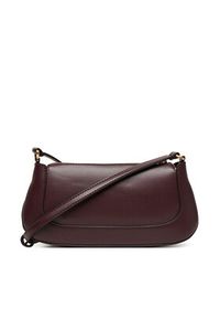 Calvin Klein Torebka Hardware Zip Crossbody LV04F1046G Bordowy. Kolor: czerwony. Materiał: skórzane