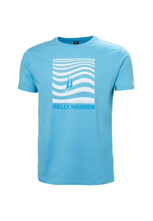Koszulka Helly Hansen Shoreline 3.0. Kolor: wielokolorowy, niebieski, zielony. Materiał: bawełna