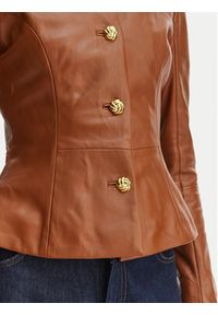 Marciano Guess Kurtka skórzana G6GL02 L0083 Brązowy Regular Fit. Kolor: brązowy. Materiał: skóra #3