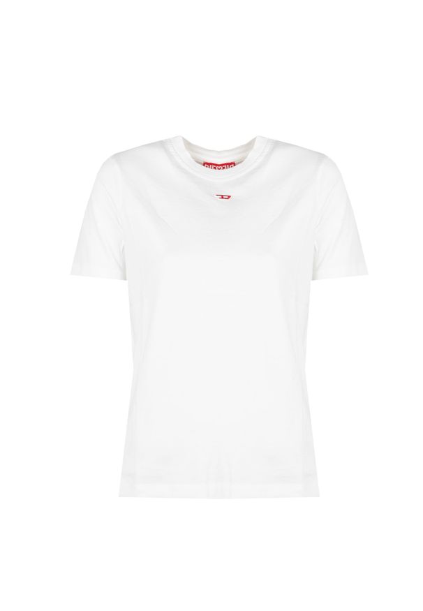 Diesel T-shirt "T-Reg" | A07239-0AJAX | Kobieta | Biały. Okazja: na co dzień. Kolor: biały. Materiał: bawełna. Wzór: aplikacja. Sezon: lato. Styl: klasyczny, elegancki, casual
