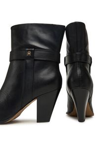 TOMMY HILFIGER - Tommy Hilfiger Botki Th T-Strap Leather Pointy Bootie FW0FW08984 Czarny. Kolor: czarny. Materiał: skóra #6