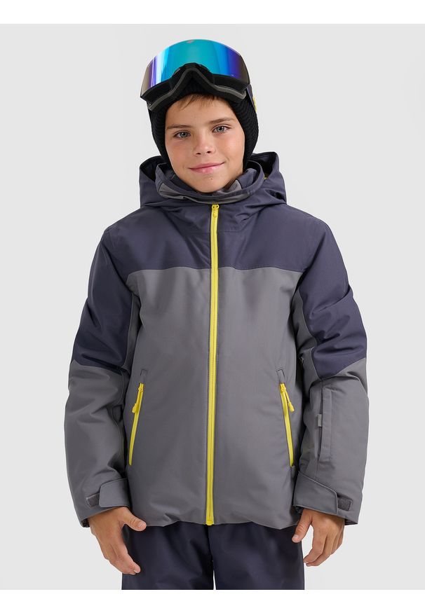 4f - 4F Kurtka narciarska membrana 5000 chłopięca - szara 128 (7-8 lat). Kolor: szary. Materiał: poliester. Sezon: lato